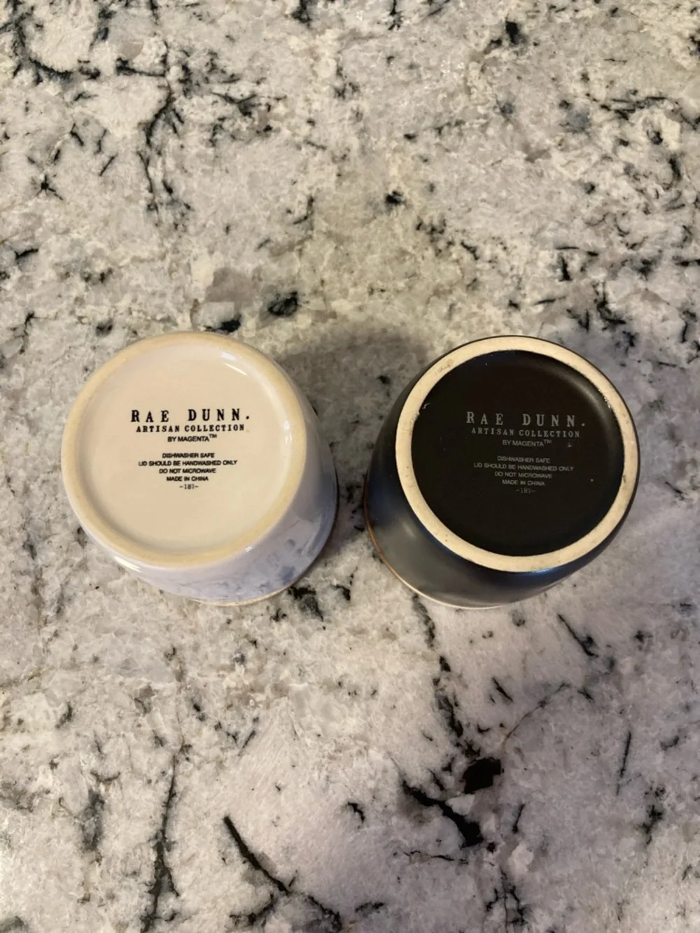 Rae Dunn Salt & Pepper Cellar Set, Ceramic - White & Black
